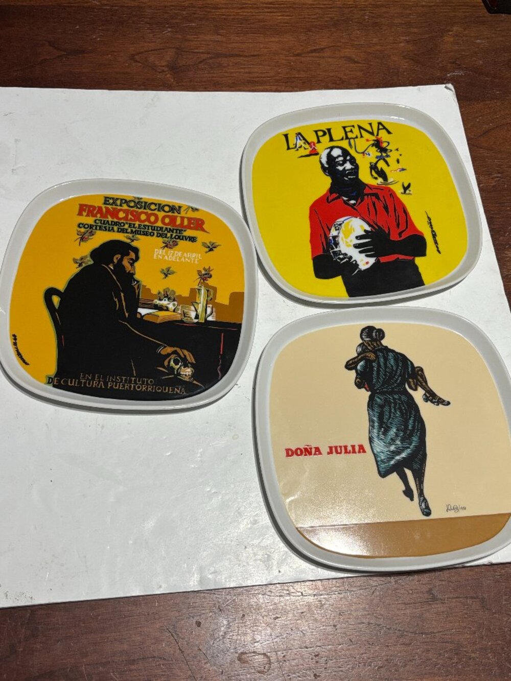 Puerto Rico Los Grandes Carteles Plates Set of 3 1983